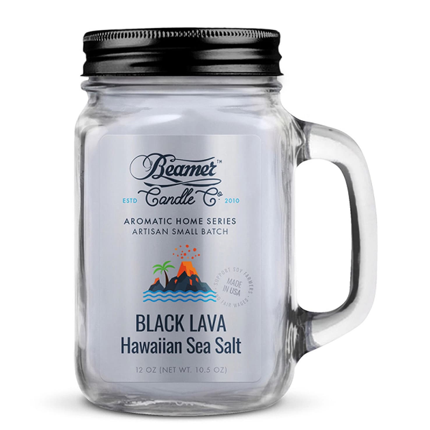 Beamer Candle – Black Lava Hawaiian Sea Salt