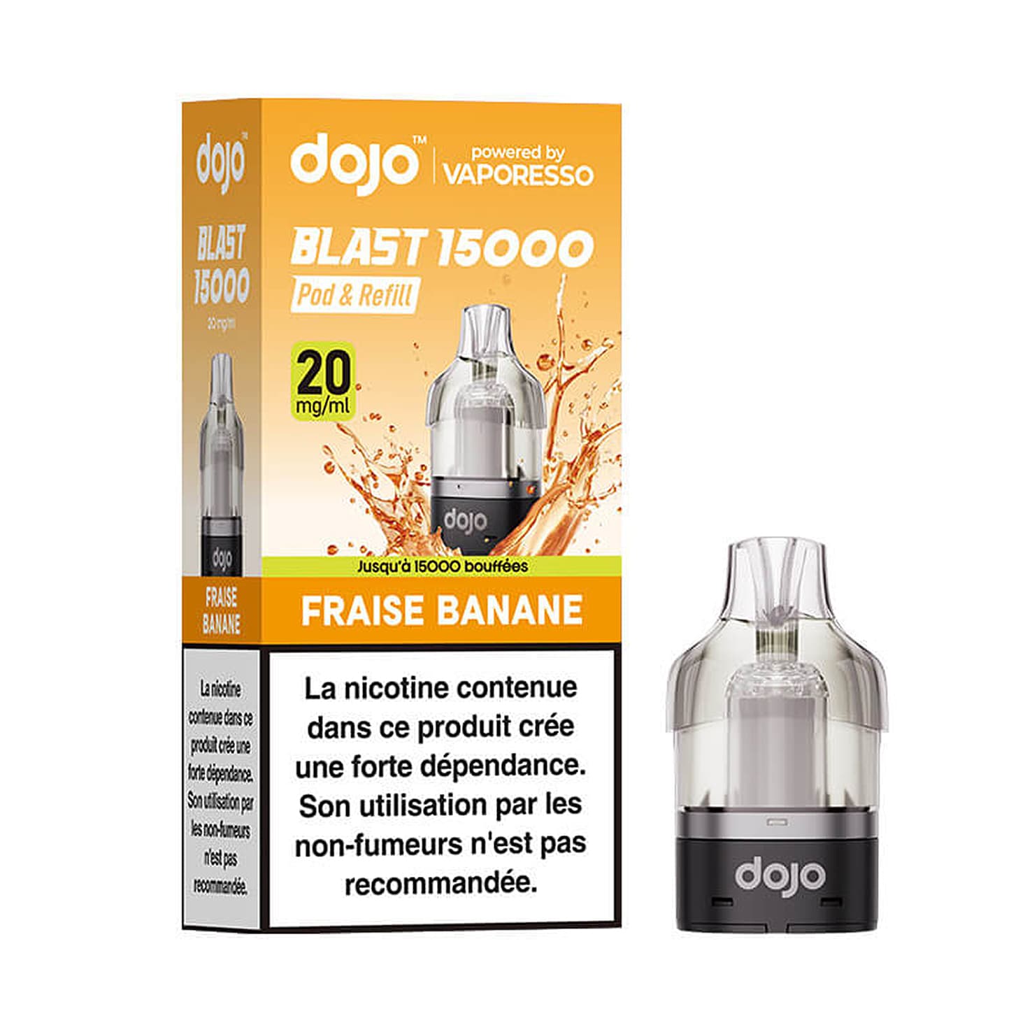 Dojo Blast 15K Strawberry Banana Refilled Pod von Vaporesso