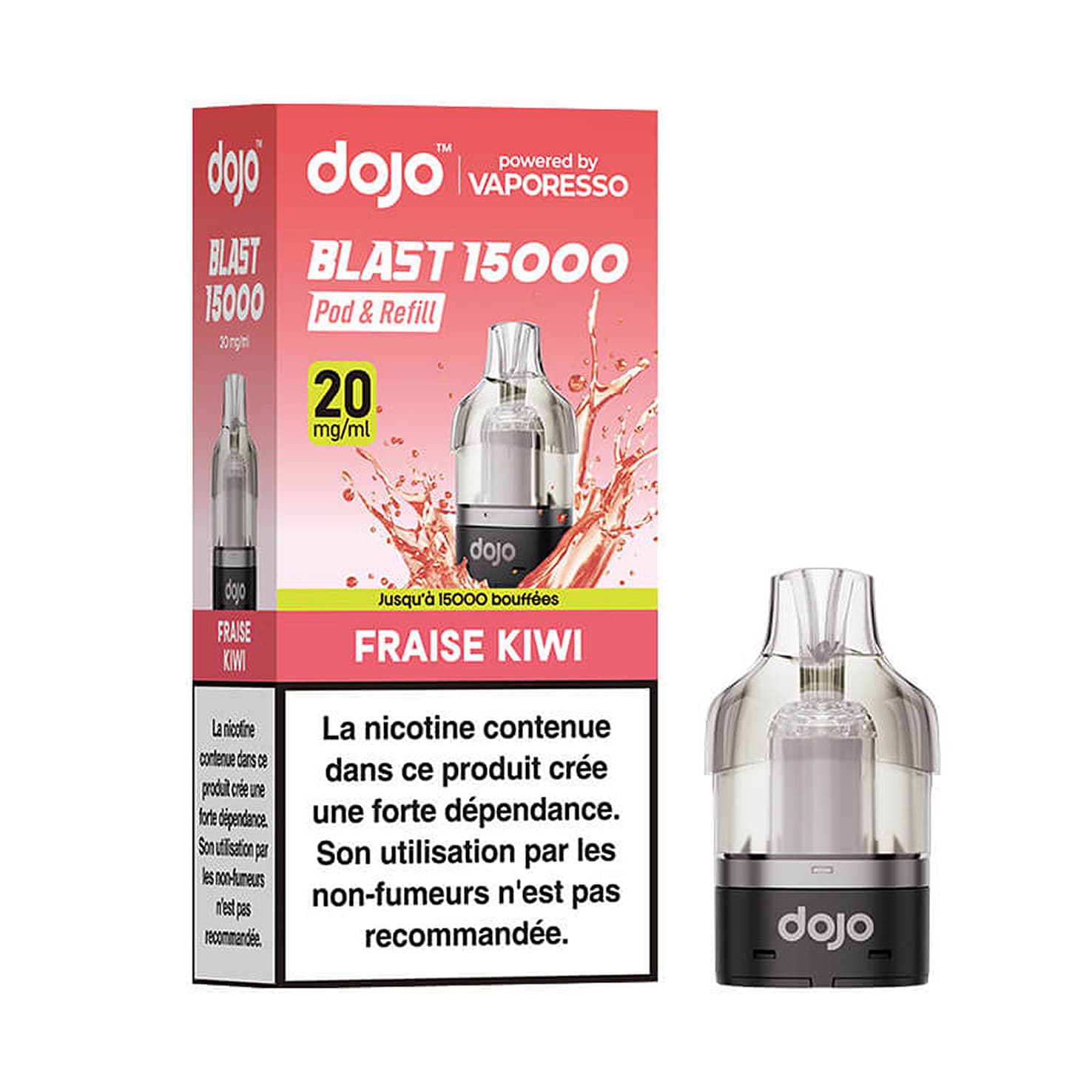 Puff Dojo Blast 15K Strawberry Kiwi Refilled Pod